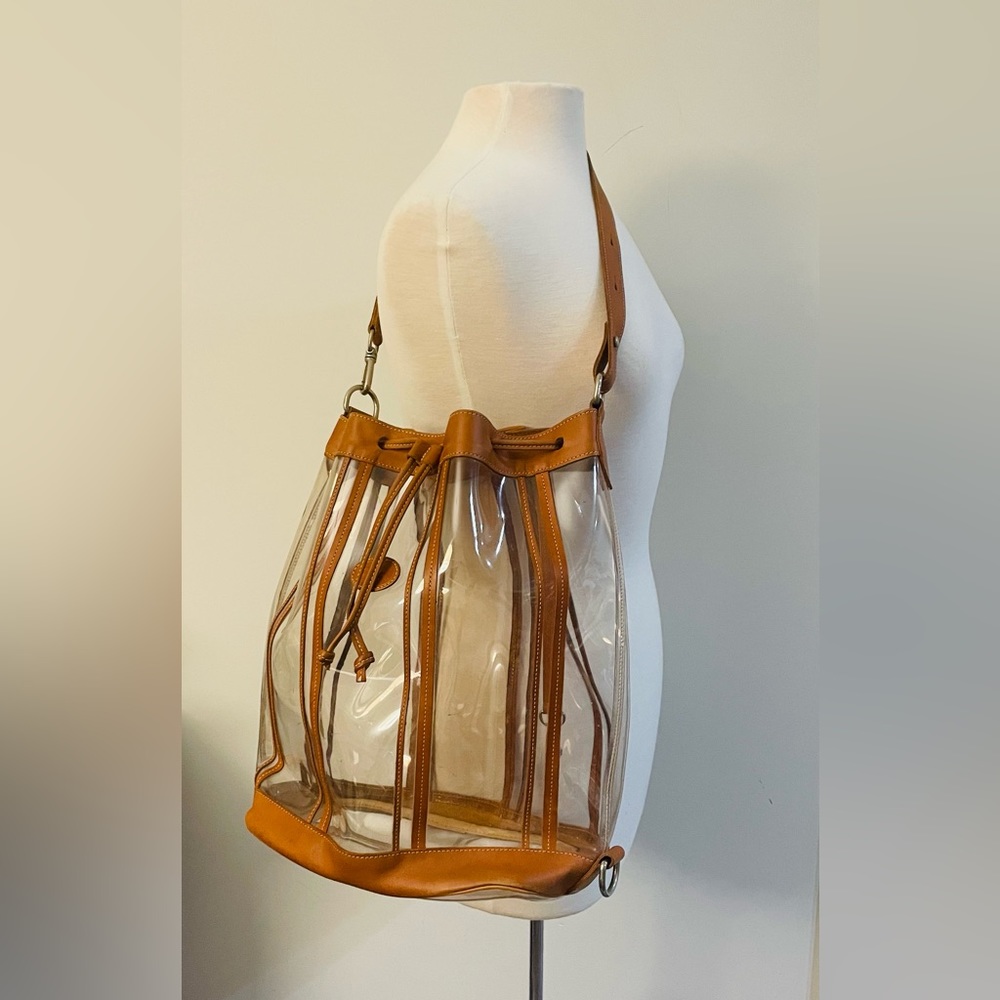 LONGCHAMP LEATHER PVC HUGE BUCKET BAG - Picture 5 of 16